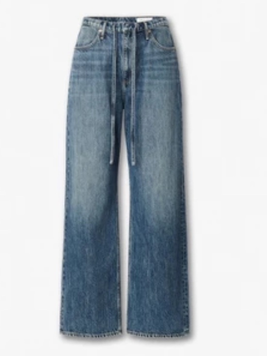 rag & bone Denim - Rag & Bone Wide-Leg Tie-Waist Jeans in Medium Blue Wash &  Bonus Buy💚Jacket